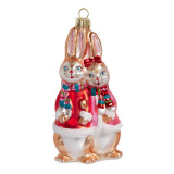 Украшение Кролики "Сладкая парочка" (стекло) 6,5х4х12 см CLT 810