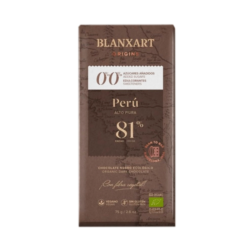 Шоколад органический плантационный Перу 81% 75г Blanxart