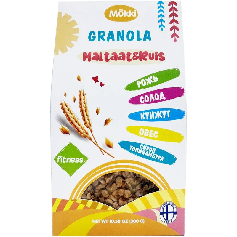 Смесь зерновая Granola солод-рожь с какао б/сахара 300г Maltaat&Ruis Mokki 