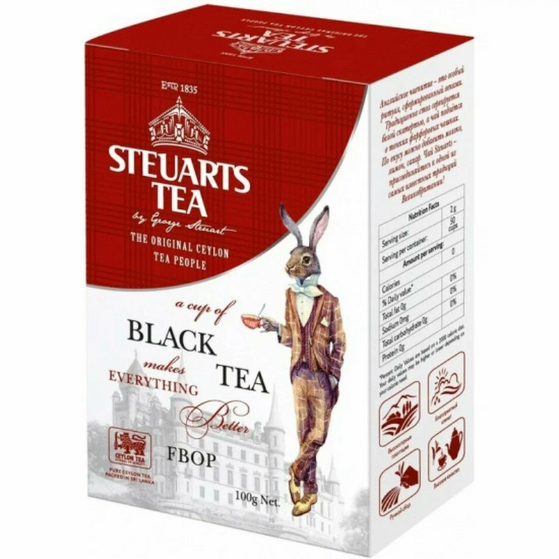 Чай черный листовой   STEUARTS TEA FBOР 100 г