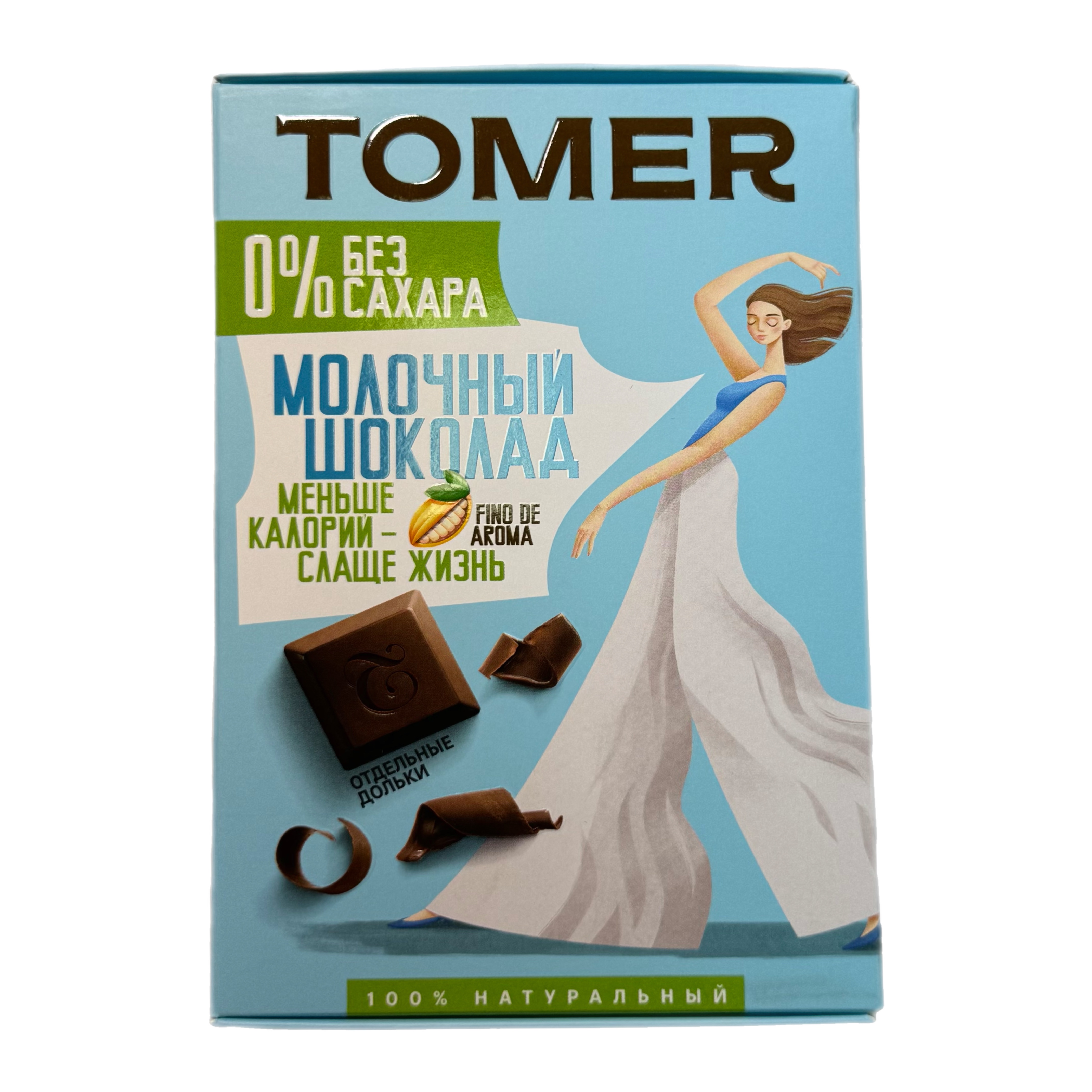 Шоколад молочный б/сахара 33% 90г Tomer