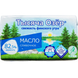 Масло сливочное Тысяча озер 82,5% 400г Масло сливочное Тысяча озер 82,5% 400г