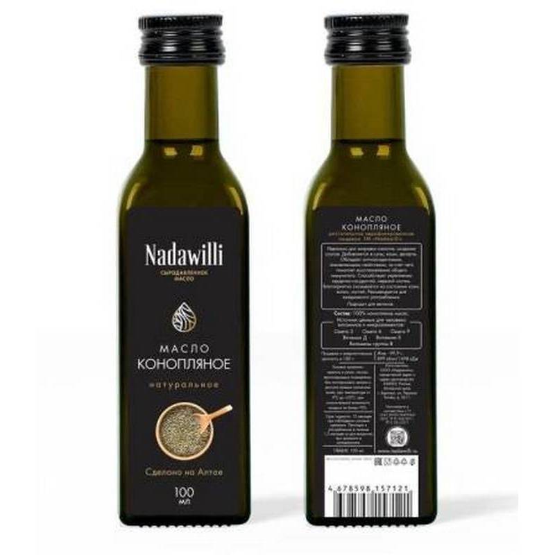 Масло Nadawilli растительное нерафинированное пищевое конопляное 250мл