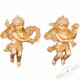 Украшение Херувим рожд. матово/зол. с муз. инструментами, асс.из 2-х, 6,5х10см AR1608G