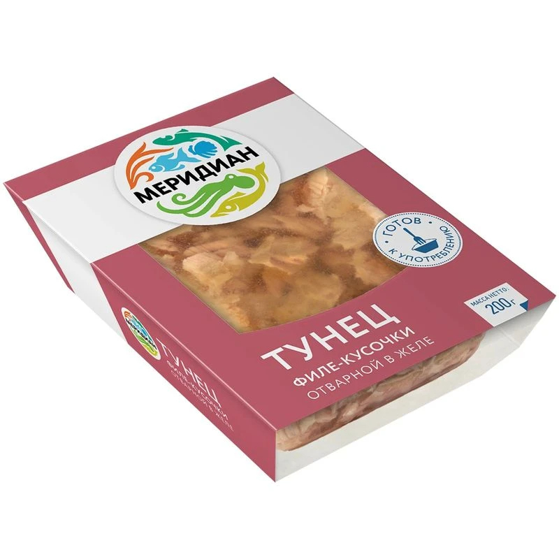 Тунец желтоперый отварной в желе 200г  Меридиан  