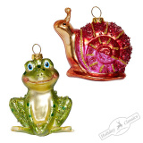 Украшение Лягушка/Улитка, асс. из 2-х (стекло) 7х5х8,5/ 9х5х7,5 см 23242