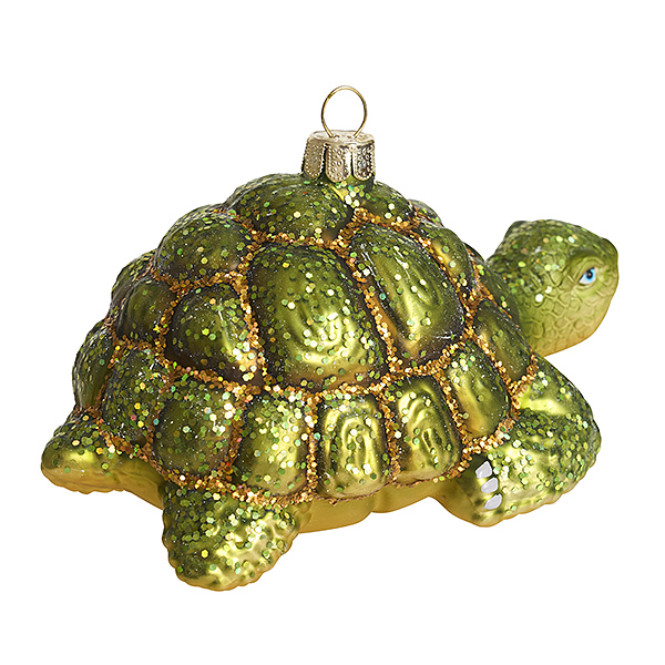 Украшение Черепаха зеленая большая (стекло) 12х6,5х6,5 см GLT1306