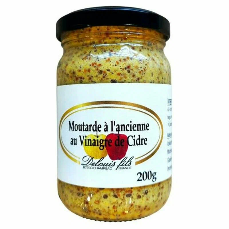 Горчица крупнозерновая с сидром 180г Delouis