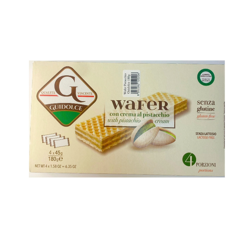 Вафли с фисташковым кремом 180г Guidolce без глютена без лактозы