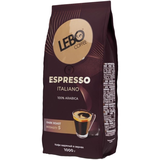 Кофе Lebo Espresso Italiano арабика т/об 1000г зерно