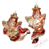 Украшение Херувим золотой асс.из 2-х (стекло) 8,5х4,5х14,5/11,5х5х11см GLT937