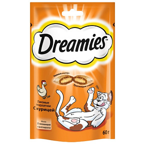 Корм д/кошек DREAMIES сухой  с курицей 60г 