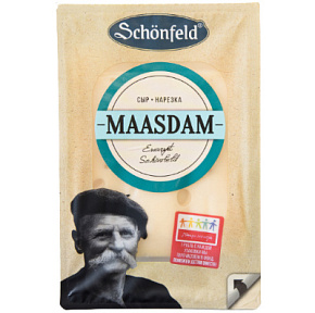 Сыр Маасдам  Schonfeld 45% 125г  нарезка