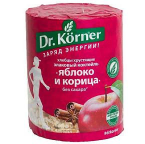 Хлебцы Злаков.коктейль яблочный с корицей 90г Dr.Korner  Н1*