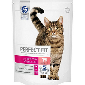 Корм д/взрослых кошек PERFECT FIT с говядиной  650г 