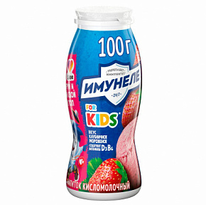 Кисломол.нап+сок Имунеле FOR KIDS 1.5% клубничное мороженое 100 г 