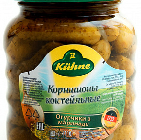 Корнишоны KUHNE коктейльные 180г ст/б  