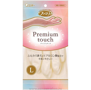 Перчатки винил.Family с внутренним покрытием и гиалуроновой кислотой р. L  