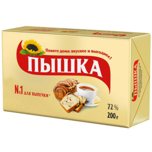 Маргарин Пышка д/выпечки  72% 200г фольга 