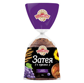 Хлеб Затея с солодом и изюмом 350г нар. Дарница 