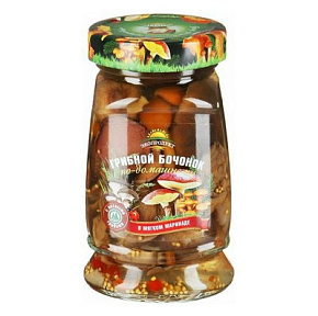 Грибы маринованные Ассорти ГРИБНОЙ БОЧОНОК Экопродукт 340г 