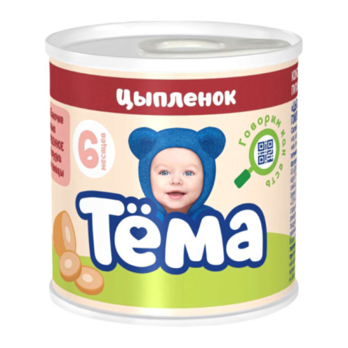Пюре Тема  Цыпленок 90г ж/б 