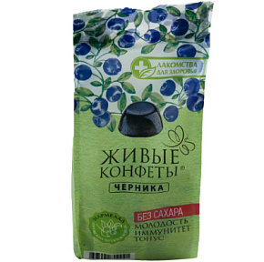 Мармелад желейный Черника 170г Живые конфеты