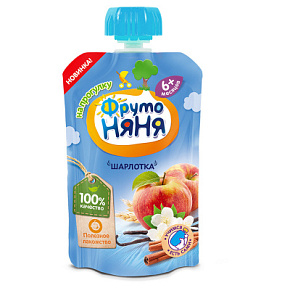 Пюре Фрутоняня Шарлотка с печеньем д/детей раннего возраста 90г ДП 