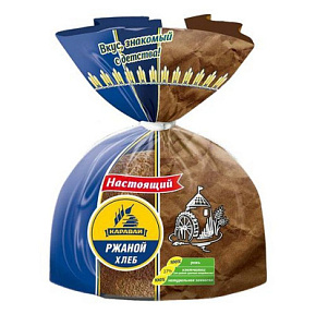 Хлеб ржаной обдир.подовый 380г полов.кругл.рез. Каравай