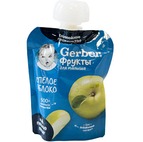 Пюре Гербер Спелое Яблоко 90г ДП  Пюре Гербер Спелое Яблоко 90г ДП