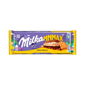 Шоколад Milka молочный со вкусом ванили и кусочками печенья 300г 