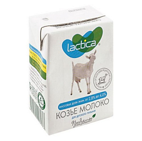Молоко козье цельное 2,8-4,0%  200мл Lactica 