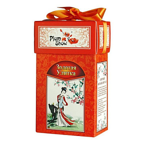 Чай Plum Snow Золотая Улитка чёрный кр.лист 100г 