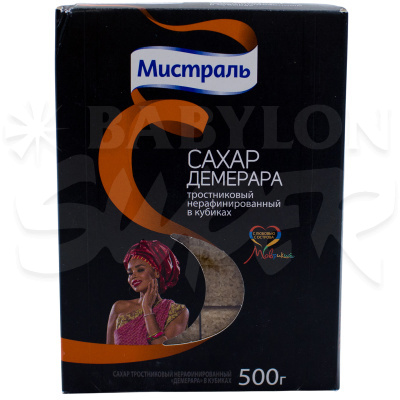 Сахар Мистраль нерафин,тростниковый в кубиках 500г  Сахар Мистраль нерафин,тростниковый в кубиках 500г