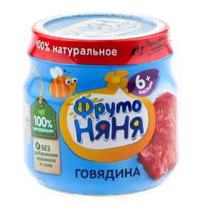 Пюре Фрутоняня 80г из говядины    ДП Пюре Фрутоняня 80г из говядины    ДП