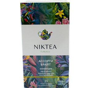 Чай Niktea Ассорти Брайт чай+чайный напиток 25п 48,75г пакетированный