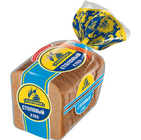 Хлеб Столовый рж/пш 375г рез половинка  Каравай