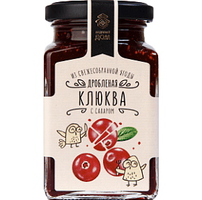 Клюква дробленая с сахаром 290 г ст/б  Медовый дом