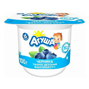 Творог Агуша черника  3,9%  100г 
