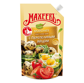 Майонез Махеевъ с перепелиным яйцом 50,5% ДИЕТА 380г/400мл Дой-Пак 