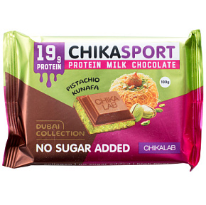 Шоколад CHIKALAB молочный с фисташковой пастой и хрустящим тестом 100г б/с