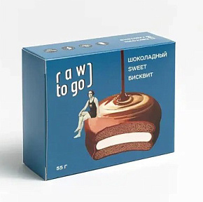 Бисквит  Sweet шоколадный с ванильным суфле  55г Rawtogo