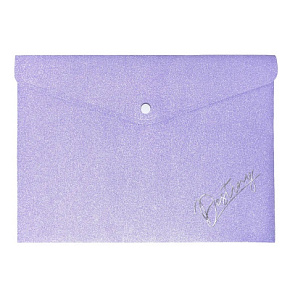 Папка для док. Пастельный сиреневый глиттер пластик А4 65868
