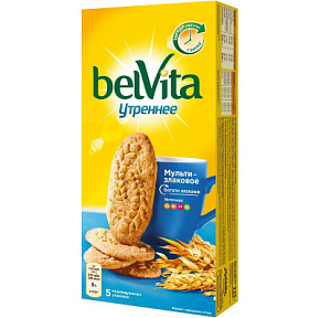 Печенье Юбилейное Утреннее BelVita  витаминизированное 225г со злаками 