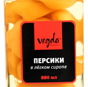 Персики в сиропе Vegda Product 880г ст