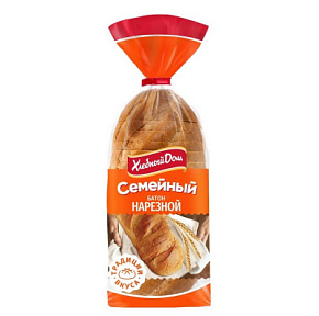 Батон Семейный 300г нарезка Хлебный дом