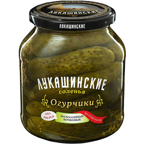 Огурчики Лукашинские малосольные По-Суздальски бочковые 670г