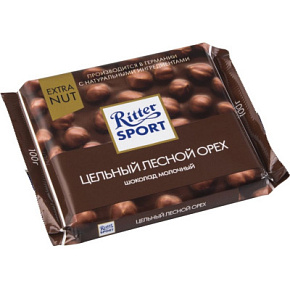 Шоколад Риттер мол. цельный лесн.орех  100г  