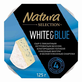 Сыр Natura Selection White&Blue с голубой плесенью 60% 125г