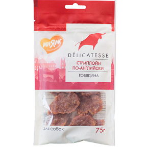 Лакомство Мнямс д/собак Стриплойн по-английски 75г